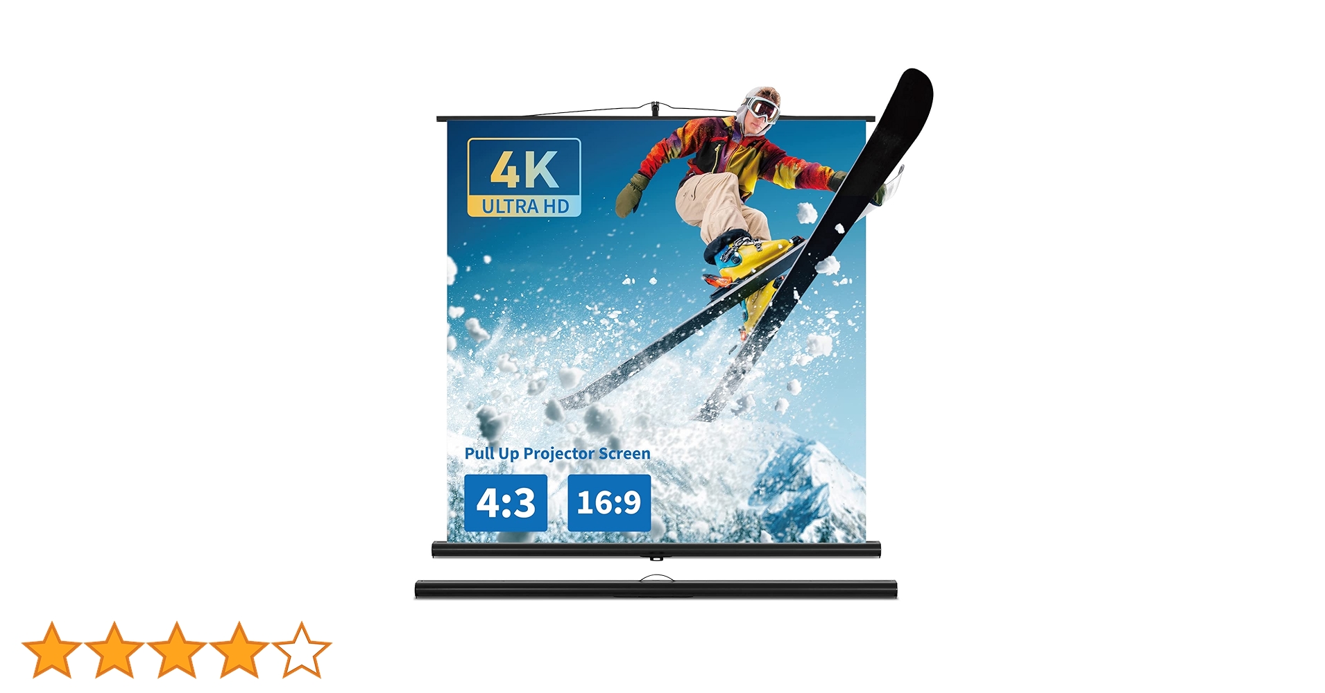 【開封済・未使用】excelimage プロジェクター スクリーン 引上げ式 Amazon | excelimage プロジェクター用スクリーン、50インチ、4